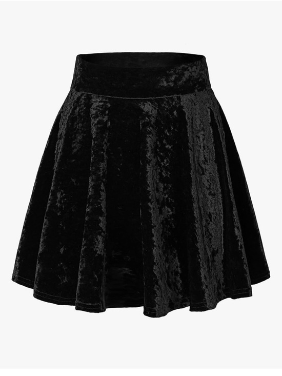 Urban Coco Dresses & Skirts - Women's Black Velvet Skater Circle Skirt